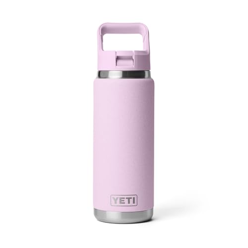Image of YETI Rambler 26 oz Bottle, Vacuum Insulated, Stainless Steel with Color Matching Straw Cap