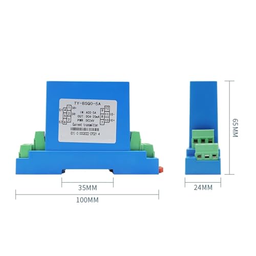 Transductor de CA transformador de corriente residual 4-20mA y 0-5A sensor para riel DIN 5