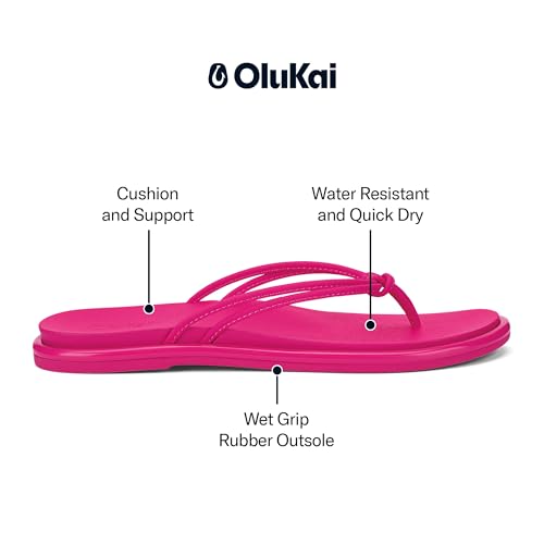 Image of OLUKAI Aka Women's Beach Sandals, Water-Friendly Flip-Flop Slides, All-Day Comfort & Support, Stylish & Vibrant Colors