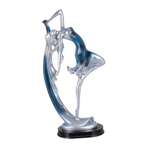 Statue de danseuse bleue œuvre artisanale en résine de qualité - 7