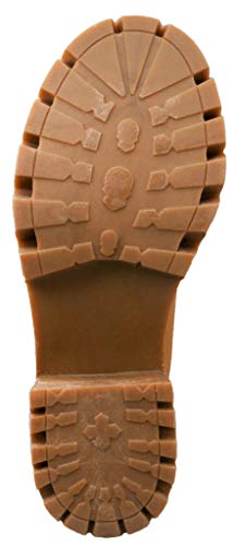 Juicy Couture Women's Question Lace Up Hiker Boot With Heel And Juicy Chain & Crown Stud, Lug Bottom Wheat/Brown 8 #TOP6