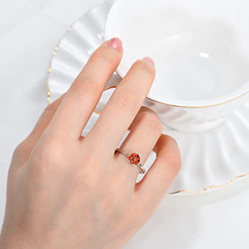 YL Solitaire Engagement Rings 925 Sterling Silver 18K White Gold Plated Round 6mm Birthstones Wedding Jewelry for Women2