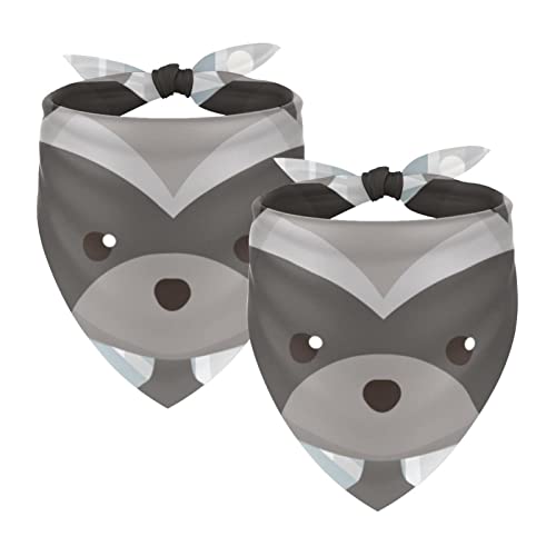 Pañuelos para Perros Precioso Bosque De Mapaches 2 Paquetes De Material De Gasa Transpirable Duradero De Primera Calidad Patrón Único 76.2 cm Cover