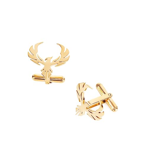 Stainless Steel Cutout Animals Phoenix Cufflinks For Mens (Steel) #TOP9