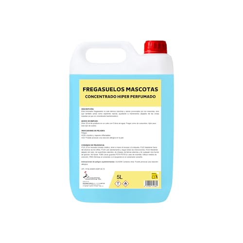 Fregasuelos Mascotas – Limpiador Concentrado Perfumado | Elimina Olores y Manchas de las Mascotas | Suelo Limpio y Seguro para Perros y Gatos | Apto para Todo Tipo de Suelos – 5L (1)