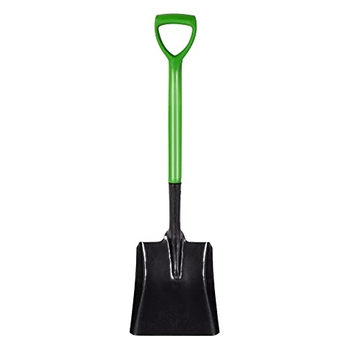 Jazooli Garden Shovel - Durable, Rust Resistant, Heavy Duty Carbon Steel | Wide Shovel for Digging Soil, Borders, Snow, Gravel, Farming | Strong Gardening Spade