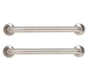 Ammarsons Super Quality Stainless Steel Bathroom Grab Bar Home Assist Safety Helping Handle Bars Silver Color (Pack of 2) (18 Inches)