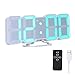 Galapare Reloj Despertador Digital 3D LED, Temperatura/Pantalla de Fecha Cambios de Color Brillo de 3 Niveles Control de Sonido Humedad/Cuenta Regresiva/Posponer Snoozing Wall Desktop Clock