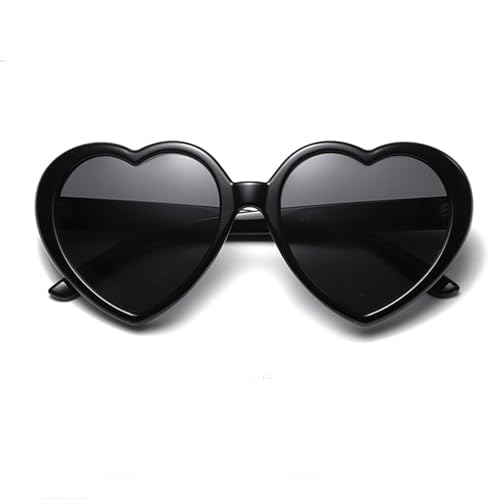 Armear Women Fashion Oversized Heart Sunglasses Retro Lady Girl Cute Love Shaped Large Plastic Eyeglasses Black