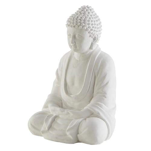 Figura Decorativa Buda Sentado 4x3.5x6 pulgadas blanca