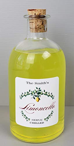 PERSONALIZED LIMONCELLO LABELS, Garland Style, 2" X 2" - 18 PER PKG