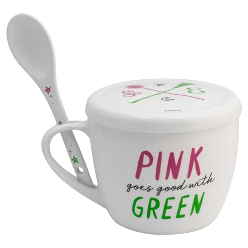 Lista de Tazas con cuchara favoritos de las personas. 50 Funkids - Taza con tapa y cuchara deporcelana Wicked con caja de regalo 580ml.