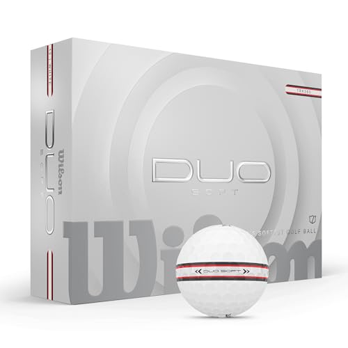 Wilson 2025 Duo Soft TRK360 Golf Balls - White/Red Stripe,