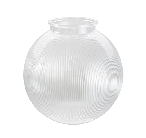Image of Aspen Creative 28002-75-41, 8 inch Clear Prismatic Acrylic Replacement Lamp Post Globe with 3-7 /8 inch Neck