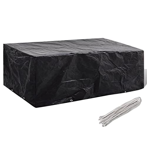 Homgoday Funda para muebles de jardín con 8 ojales, 200 x 160 x 70 cm, cubierta de mesa de jardín, funda para mesa de sillas de exterior, funda para mesas de terraza