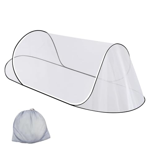 200 * 80 * 56 Large Size Mosquito Net Ultra Light Pop-up Foldable Mosquito Net Suitable for Camping Travel Terrace Bed Portable Easy and Quick Installation (1 pcs) (White)