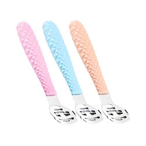 Beatifufu 3piezas Herramienta Pedicura Para Pies Raspador y Removedor De Piel Muerta Cortacallos Duradero Colores Azul y Rosa Uso Profesional y Casa