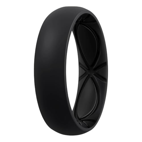 Image of Egnaro 4 /5 /8 Variety Multipack Ergonomic Breathable Bridal Rings Sets, 6mm Wide - 2mm Thick Rubber Wedding bands women, silicone Rings for her with Half Size