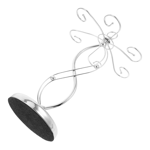 Zerodeko Countertop Wine Glass Rack Freestanding Metal Stemware Holder with Hooks for Elegant Goblet Display Home Kitchens and Bars Dust Vertical Organizer for Easy Access