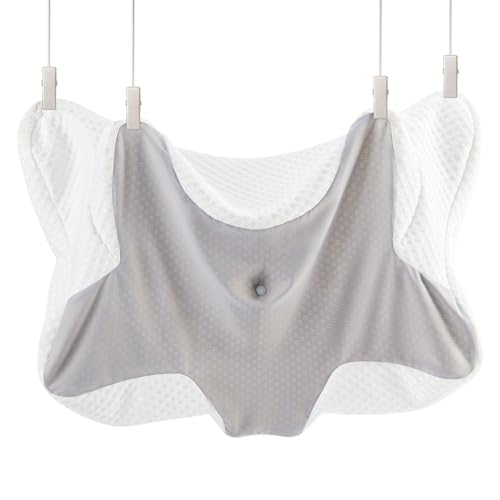 DONAMA Housse d'oreiller Cervical, Taie en Mousse à Mémoire de Forme Ergonomique pour Soutien du Cou, Dormir sur Le Côté et Le Dos, 66x37x13 cm, Gris Blanc