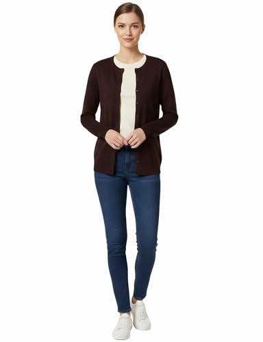 Image of Allsense Women's Long-Sleeve Crewneck Cardigan | Classic Button Down Sweater, Soft Fine Knit, Lightweight