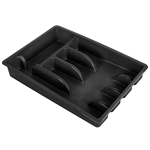 Vilde Drawer Insert Cutlery Tray Cutlery Tray Cutlery Organiser Kitchen Organiser with 5 Compartments Black 36 x 25.5 x 6 cm - Image 3