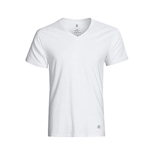 Atek Mens Undershirts - V Neck Undershirts For Men (1 Pack, White, Extra Long Tshirts) - Stay Tucked Under Shirt For Men With Cooling & Moisture Wicking, Sweat Proof, Breathable, V Neck T-Shirts, Mens White Undershirts #TOP7