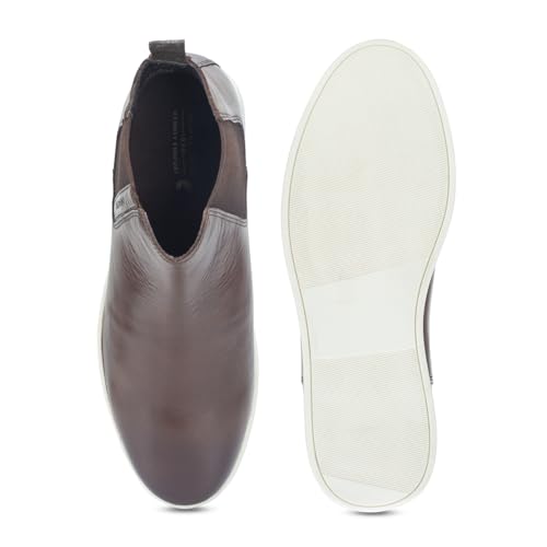 Image of Thomas Crick Men's Genuine Leather Chelsea Boots - Slip-On Dress Boots with Elastic Gusset, Ortho Footbed & Lightweight Anti-Slip Sole for Casual or Formal Wear