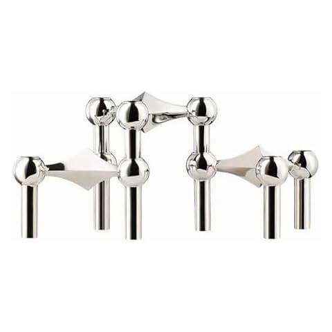 Beccalame Candle Holder Metal Molecular Structure Set of 3, Table Centerpiece Home Decore Living Room Bedroom Shelf Cabinets Aesthetic Decor (Silver) Cover