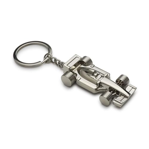 Image of 2PCS 3D F1 Black and Silver Race Car KeyChain | Driver Keyfob gift for father husband boyfriends, Metallic, Medium