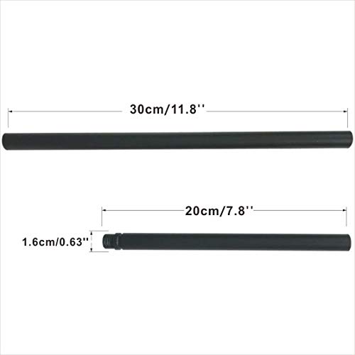 Image of BOKT Extend Pole Lamp Stem Black Finish Lamp Rod Kit with Connector Pack of 2
