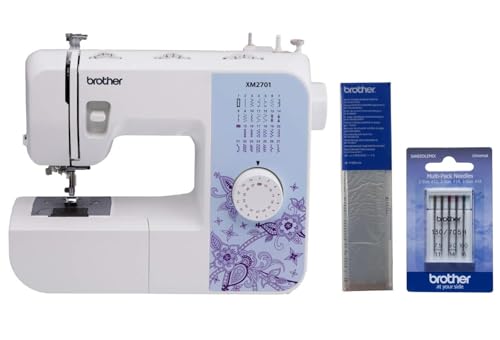 Image of Brother XM2701 27-Stitch Sewing Machine, Water Soluble Stabilizer and 5-Piece Sewing Machine Needles
