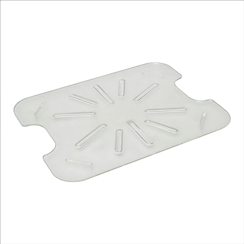 TrueCraftware- Half Size Polycarbonate Food Pan Drain Shelf Clear Color- Food Storage Box Drain Shelf for Restaurant Hotel Pans Food Prep Fruits Vegetables Beans Corns Restaurant Kitchen Cafeteria