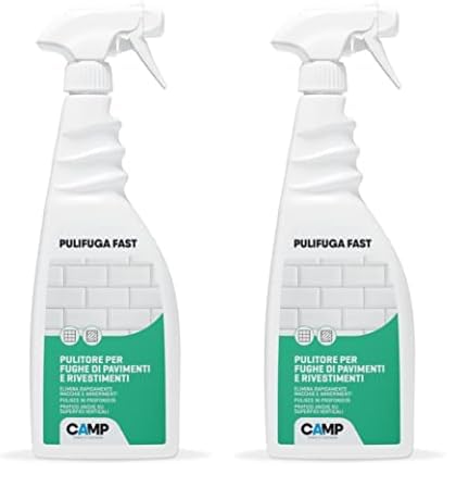 CAMP PULIFUGA FAST Limpiador de Juntas de Suelo y Paredes en Azulejos y Baldosas, Elimina Ennegrecimientos, Manchas y Moho 750 ml (Paquete de 2)