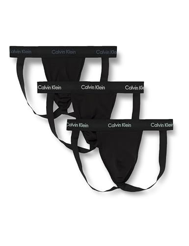 Calvin Klein Pack de 3 Tangas Jockstraps de Algodón Elástico para Hombre Ropa Interior Deportiva, Negro (B- Ash, Vint Indigo, Sterl Blue Lgs), L