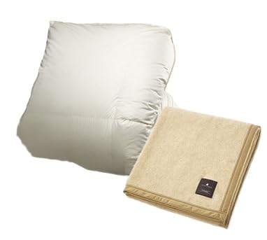 (シングル)羽毛布団(掛カバー付) マザーグースダウン95%&ピュアカシミヤ毛布(複数個口で配送)