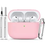 Inesore Compatible with AirPods Pro 3 Case with Cleaning Kit, Silicone Protective Case Cover for Apple Air Pods Pro 3rd (2025), Unisex Design - Pink
