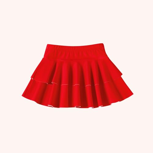 Image of DREAM BUS Toddler Girls One Piece Criss-Cross Straps Swimsuits with Tiered Ruffle Skirt Girls Bathing Suit Summer Swimwear