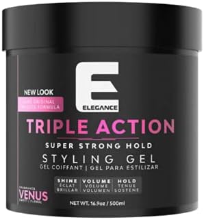 E Elegance Triple Action Hair Gel Venus Strong Hold 8.45 Oz