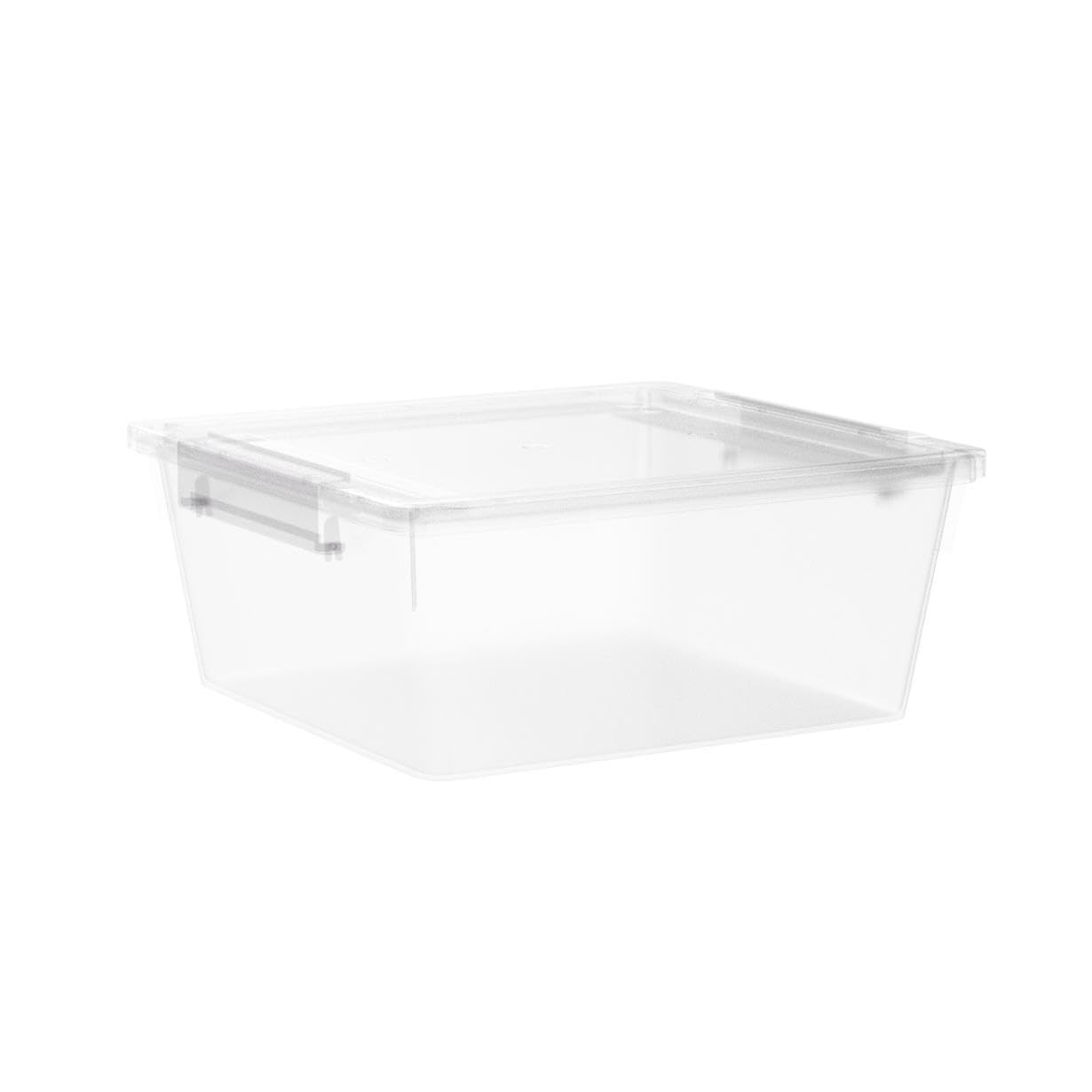 Pack de 6 cajas de almacenamiento pequeñas con tapa de plástico para organizar cajas de almacenamiento apilables 23 x 17 x 10,5 cm