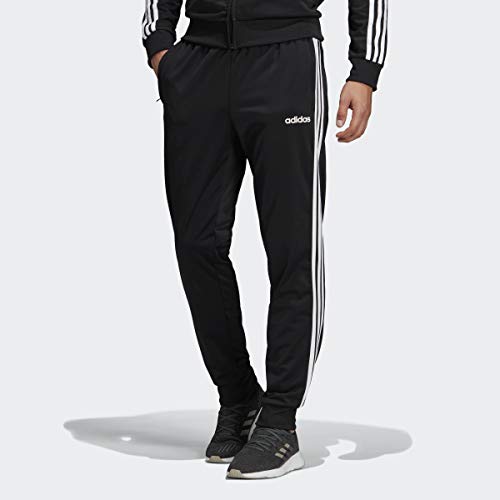 adidas Essentials Men's 3-Stripes Tapered Tricot Pants, Black/White, 3XLT