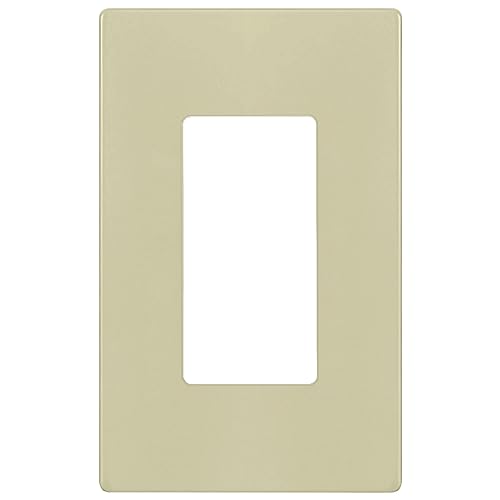 Image of ENERLITES Screwless Decorator Wall Plate Child Safe Outlet Cover, Size 1-Gang 4.68 inch H x 2.93 inch L, Unbreakable Polycarbonate Thermoplastic, SI8831-I, Glossy, Ivory