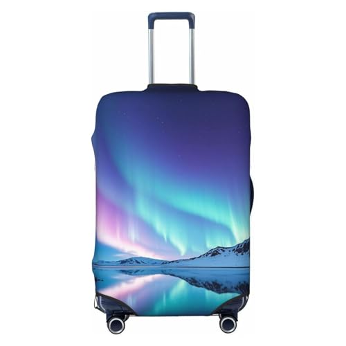 Travel Luggage Cover Northern Lights Spandex Suitcase Protector Washable Baggage Covers Fashion Elastic Scratch-Resistant Luggage Cover Protector Fits 18-32 Inch Luggage
