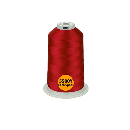 Simthread 3C5500-BLKWHTRED 33 Selections - Various Assorted Color Packs Of Polyester Embroidery Machine Thread Huge Spool 5500Y For All Purpose Sewing Embroidery Machines thumb #2