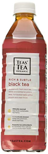 Image of Teas' Tea Unsweetened Organic Black, 16.9 Ounce (pack Of 12)