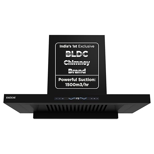 Image of KOCHE STARK 90 BLDC Chimney for Kitchen 90cm | 1500 m /hr Powerful Suction | Gesture & Touch Control | Auto Clean Filterless | 9+1 Turbo Speeds | Low Noise | 12 Years Warranty