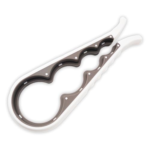 Apribarattoli Universale in Gomma Bianca - Apriscatole Ergonomico Antiscivolo Multifunzione per Cucina, Bar e Ristorante, Ideale per Anziani, Donne, Bambini e Persone con Artrite
