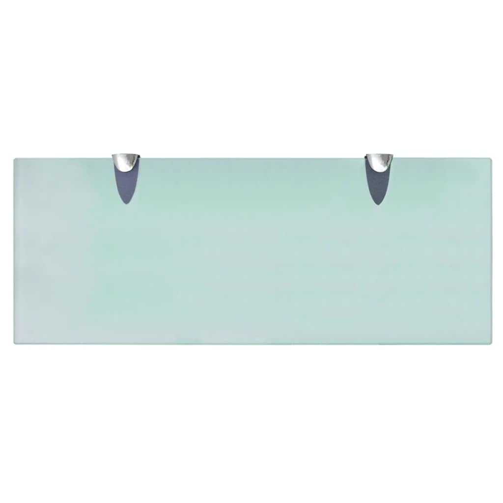Juego de 2 estantes flotantes de cristal de 50 x 20 cm, 8 mm, cristal de seguridad con clips de aleación de zinc, diseño minimalista moderno, capacidad de carga de 10 kg, estantería de pared