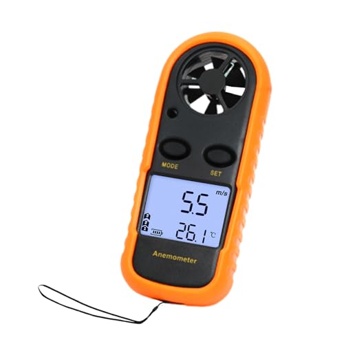 DewinLVD Handheld Windmesser, Digitaler Windmesser 0-30m/s Messung von Windgeschwindigkeit Maximal-Durchschnitts- Echtzei Windmessgerät mit Thermometer Wind Speed Meter für Windsurfen Segeln Drohne DewinLVD Handheld Windmesser, Digitaler Windmesser 0-30m/s Messung von Windgeschwindigkeit Maximal-Durchschnitts- Echtzei Windmessgerät mit Thermometer Wind Speed Meter für Windsurfen Segeln Drohne