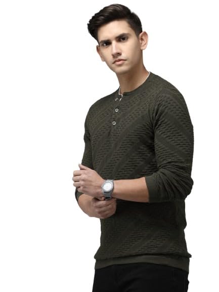 the bear house Ardor Edition Men Green Self Design Pure Cotton Knitted Pullover Sweatshirt-picture-50